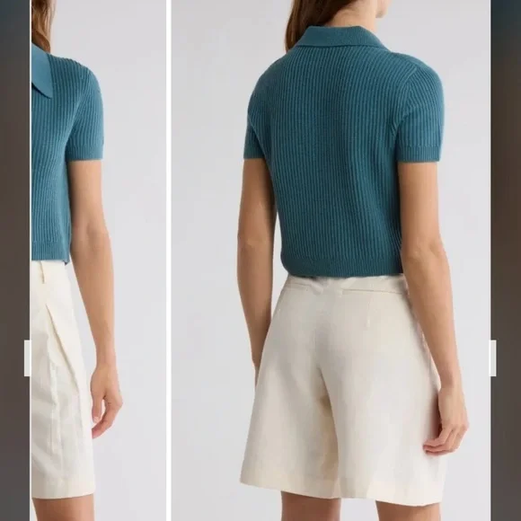 TWP Margaux Johnny Collar Cashmere Top in Junebug